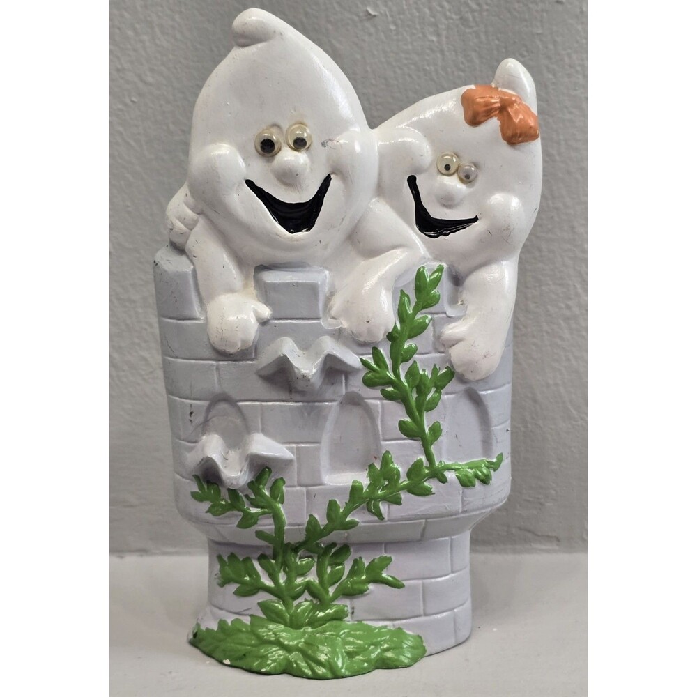 Vintage Halloween Ceramic Ghost Mold Googly Eyes Hand Painted 80s 90s Decoration